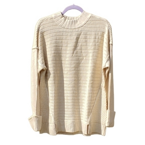 U-Knit Soft Cream‎ Turtleneck Knit Cardigan Sweater XL NWT